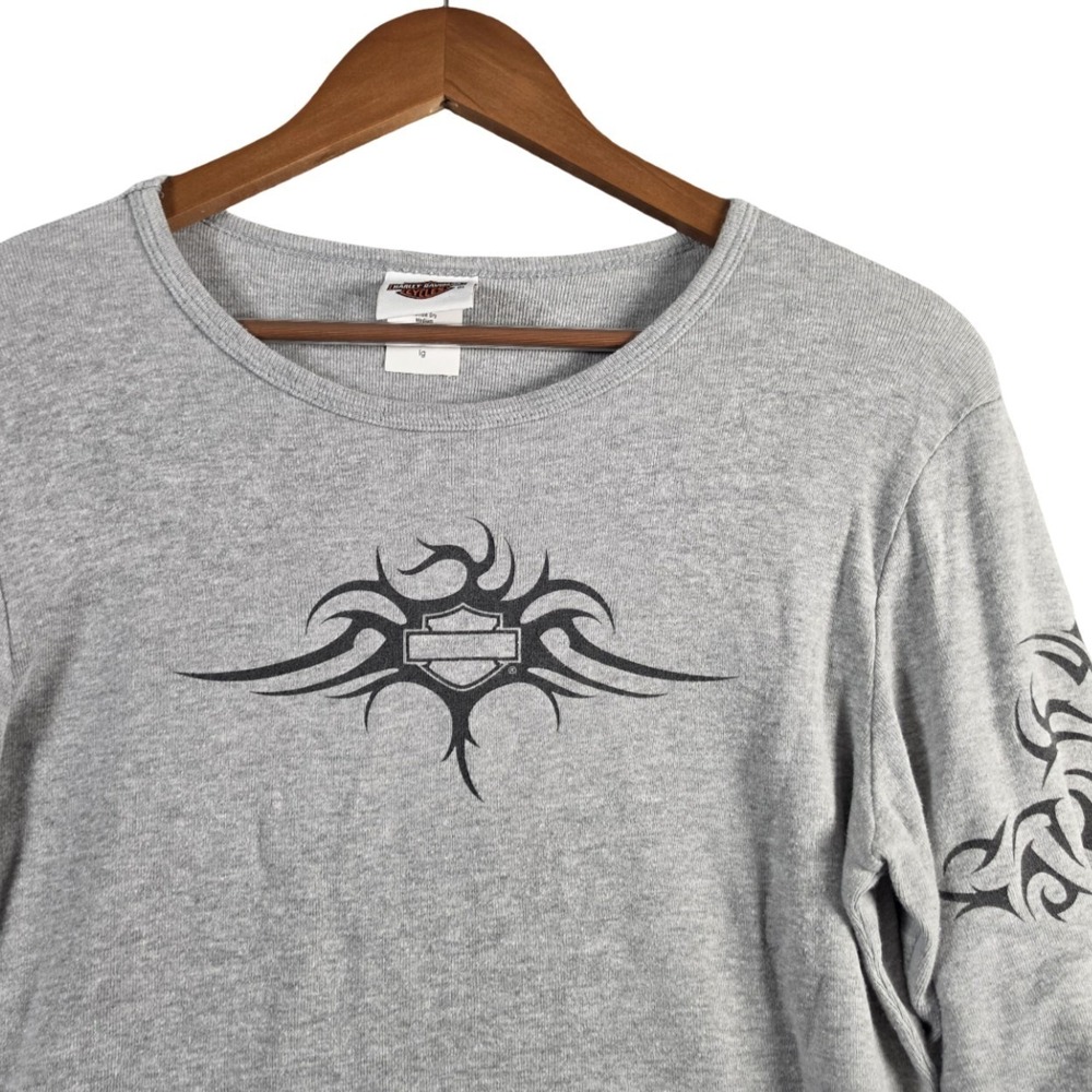 Harley-Davidson Chosa's Mesa Arizona L Tribal Long Sleeve T-Shirt Gray Large - Picture 3 of 9